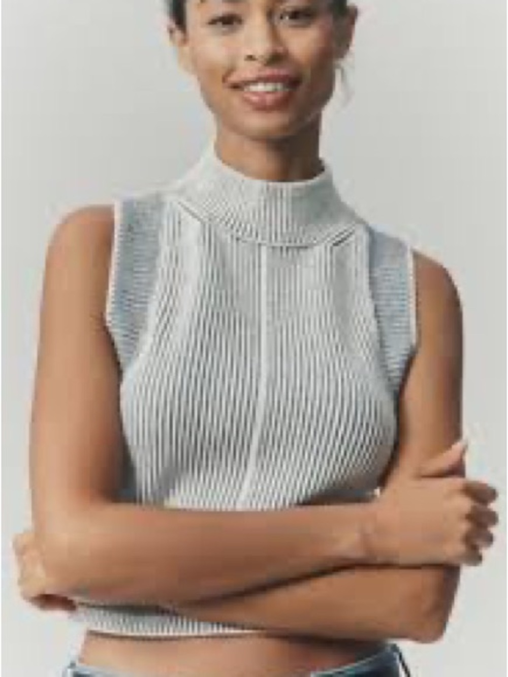 Pilcro Ribbed Crop Sweater Tank Size M NWT
